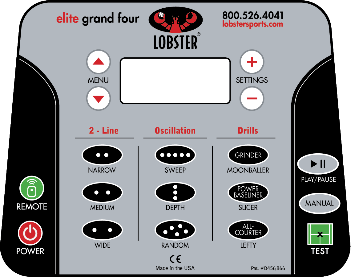 elite grand four control panel